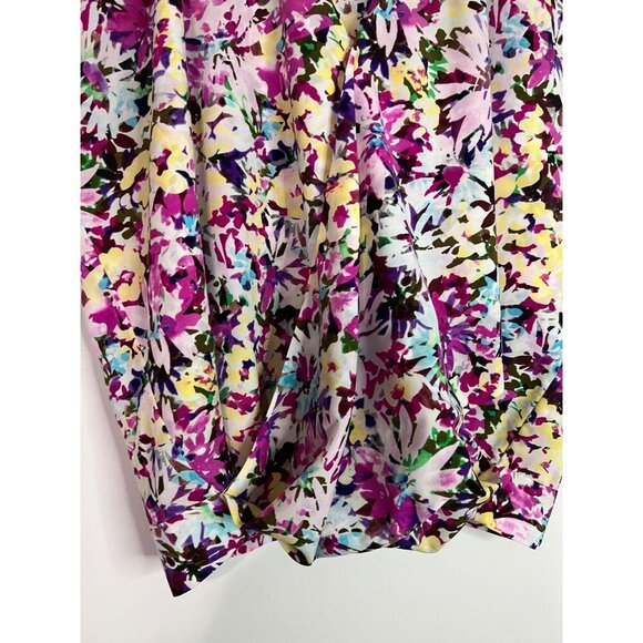 NEW Cabi #5211 Purple Eden Floral Wrap Top Flower Power Cap Sleeve Size M - Picture 5 of 12